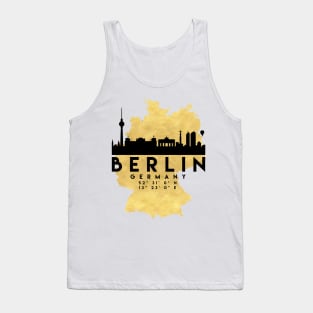 Berlin Germany Skyline Map Art Tank Top